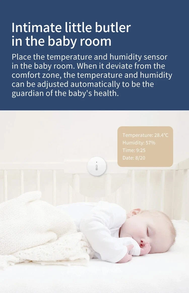 Tuya Smart Zigbee Temperatur- und Feuchtigkeitssensor Innenthermometer-Monitor für die Heimarbeit mit Alexa Google Home Assistant