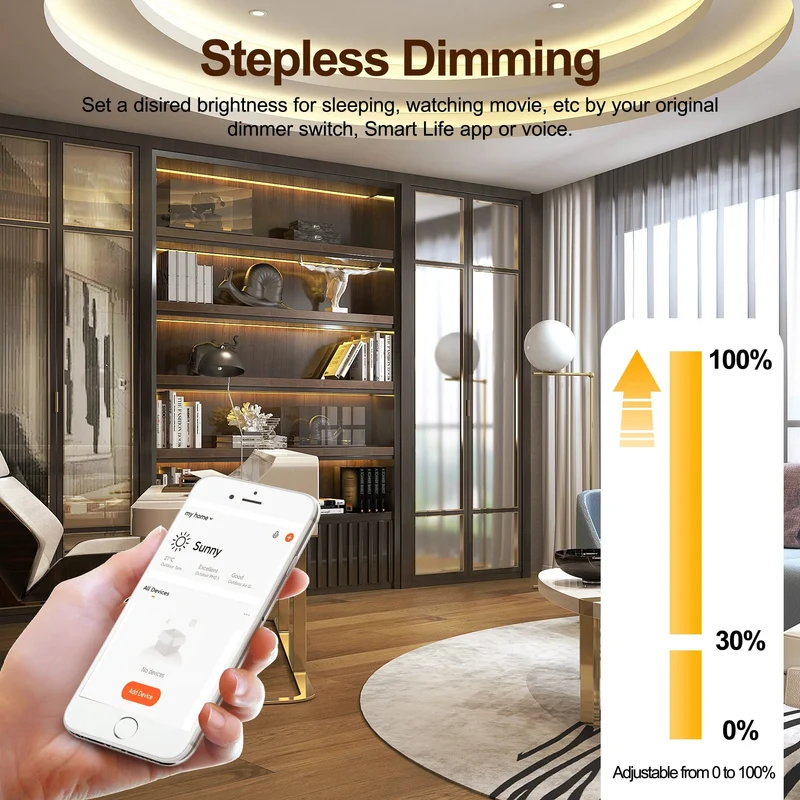 GIRIER Tuya ZigBee 3.0 Smart Dimmerschaltermodul 10 A, unterstützt dimmbaren Schalter mit 2-Wege-Steuerung, funktioniert mit Alexa Alice Google Home