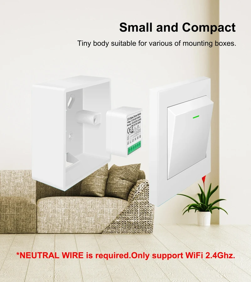 GIRIER Tuya ZigBee 3.0 Smart Dimmerschaltermodul 10 A, unterstützt dimmbaren Schalter mit 2-Wege-Steuerung, funktioniert mit Alexa Alice Google Home