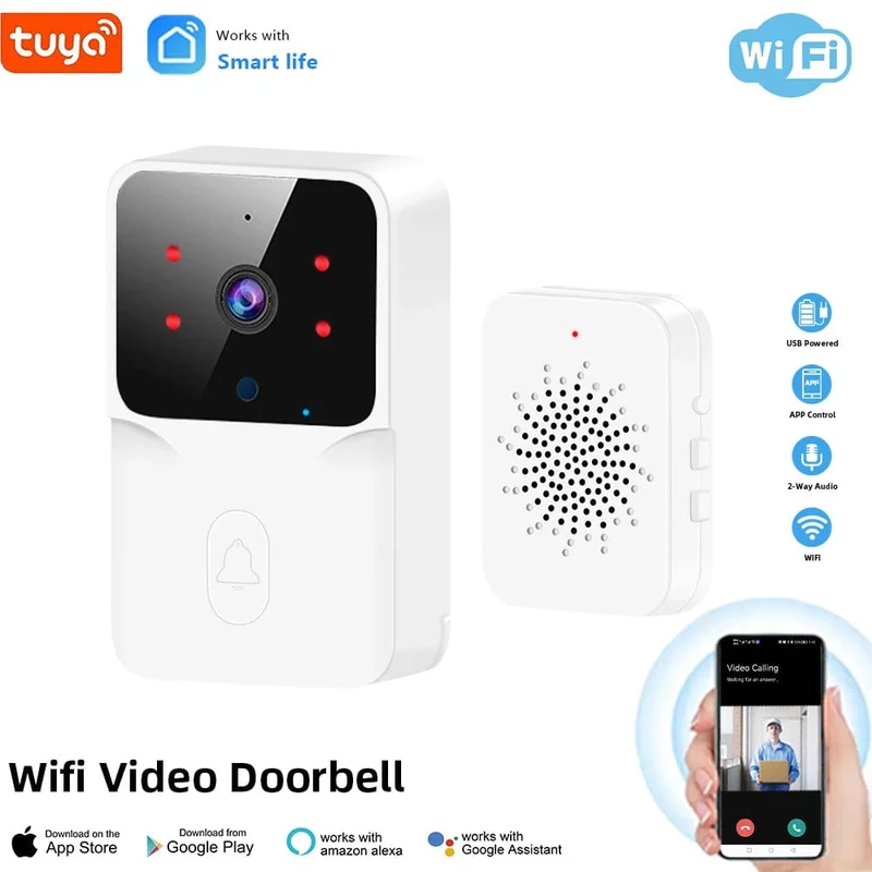 Tuya WiFi Video Türklingel Drahtlose HD Kamera IR Alarm Sicherheit Smart Home Türklingel WiFi Gegensprechanlage für Zuhause