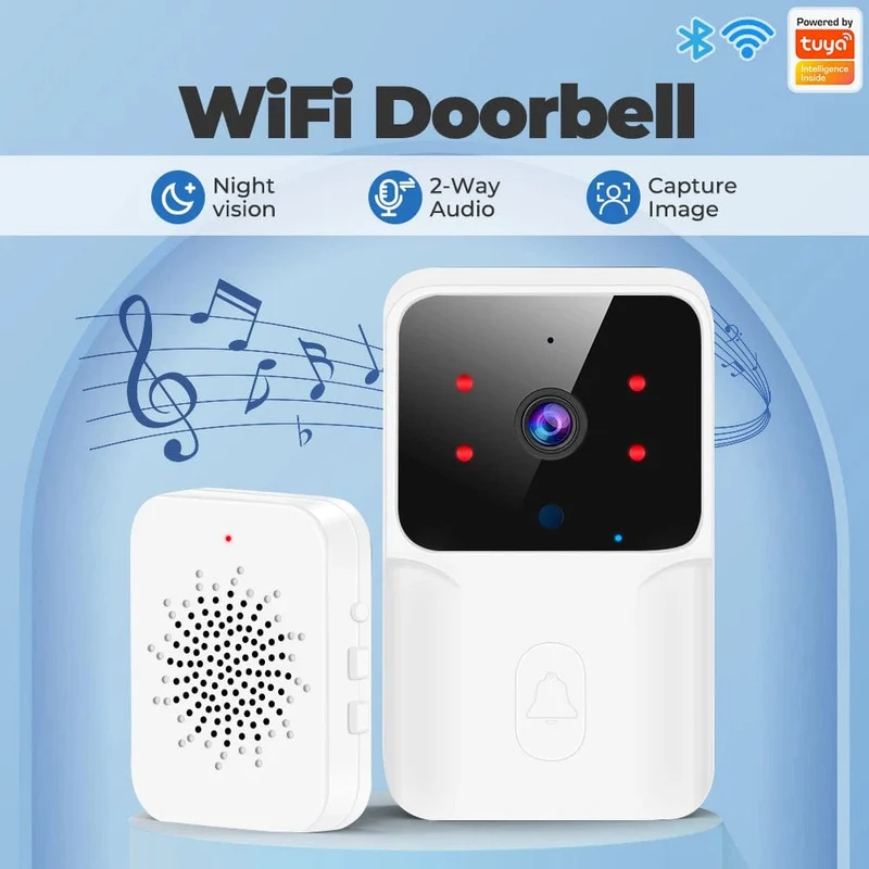 Tuya WiFi Video Türklingel Drahtlose HD Kamera IR Alarm Sicherheit Smart Home Türklingel WiFi Gegensprechanlage für Zuhause