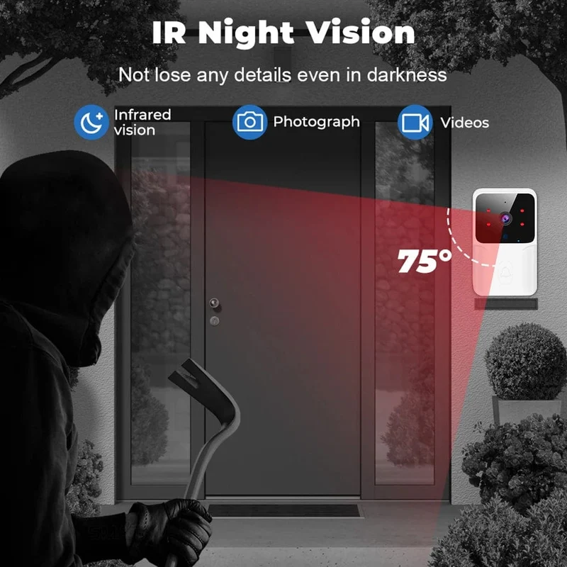 Tuya WiFi Video Türklingel Drahtlose HD Kamera IR Alarm Sicherheit Smart Home Türklingel WiFi Gegensprechanlage für Zuhause