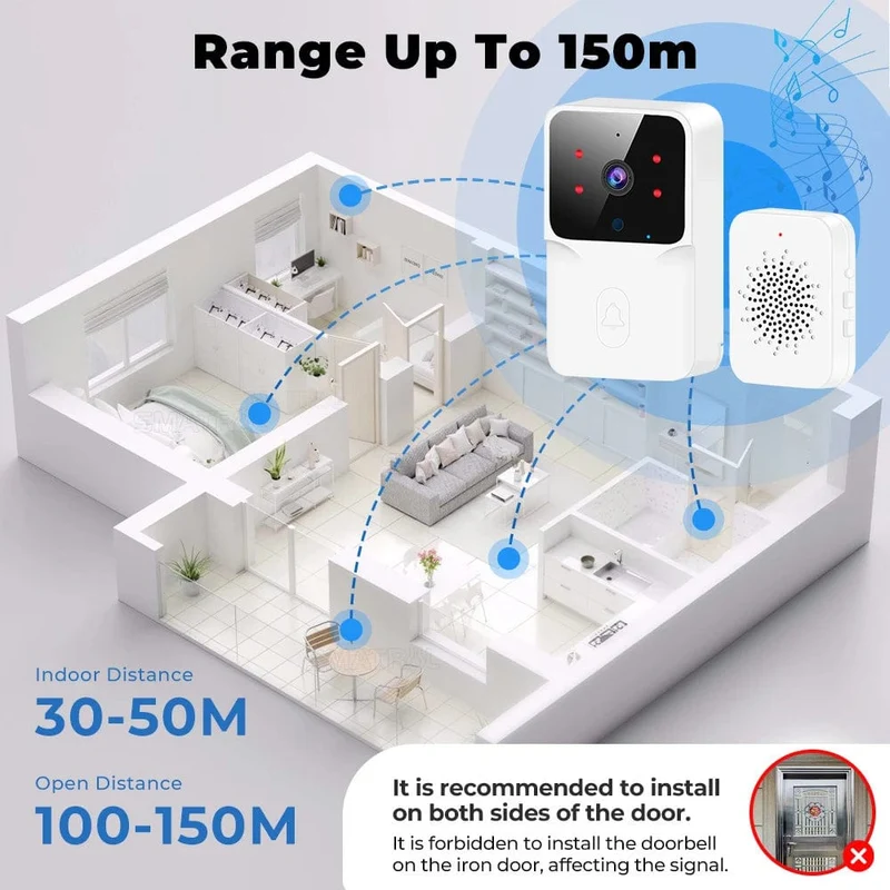 Tuya WiFi Video Türklingel Drahtlose HD Kamera IR Alarm Sicherheit Smart Home Türklingel WiFi Gegensprechanlage für Zuhause