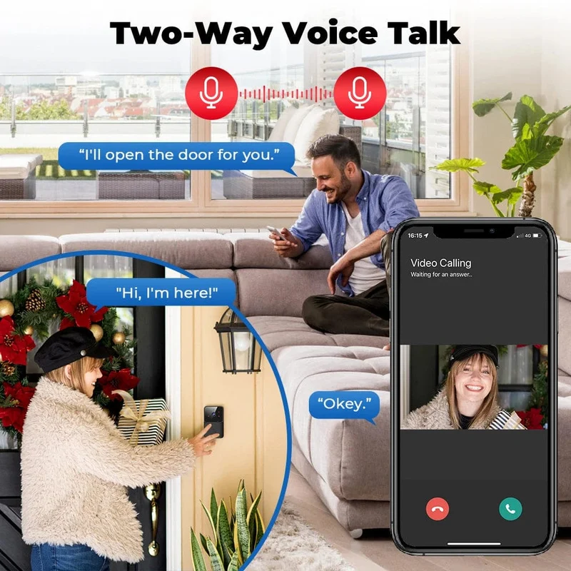 Tuya WiFi Video Türklingel Drahtlose HD Kamera IR Alarm Sicherheit Smart Home Türklingel WiFi Gegensprechanlage für Zuhause