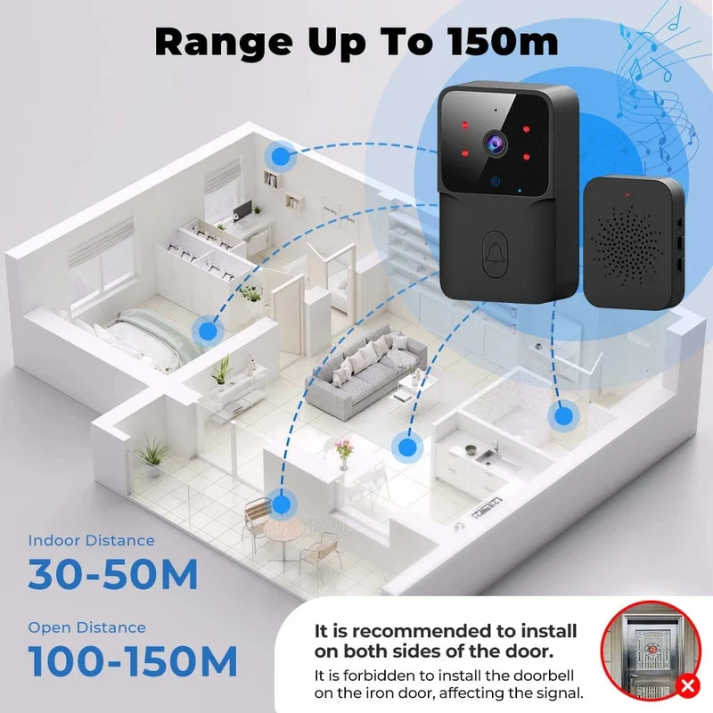Tuya WiFi Video Türklingel Drahtlose HD Kamera IR Alarm Sicherheit Smart Home Türklingel WiFi Gegensprechanlage für Zuhause