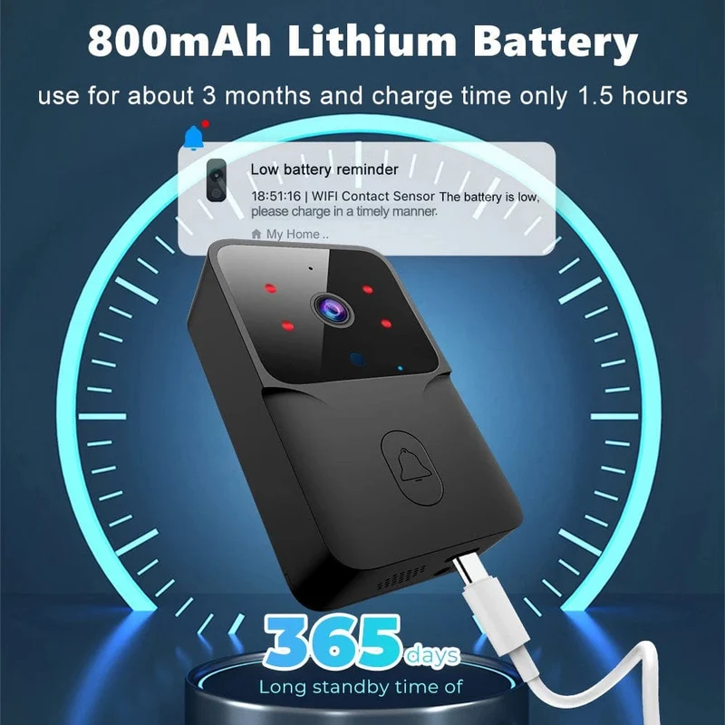 Tuya WiFi Video Türklingel Drahtlose HD Kamera IR Alarm Sicherheit Smart Home Türklingel WiFi Gegensprechanlage für Zuhause