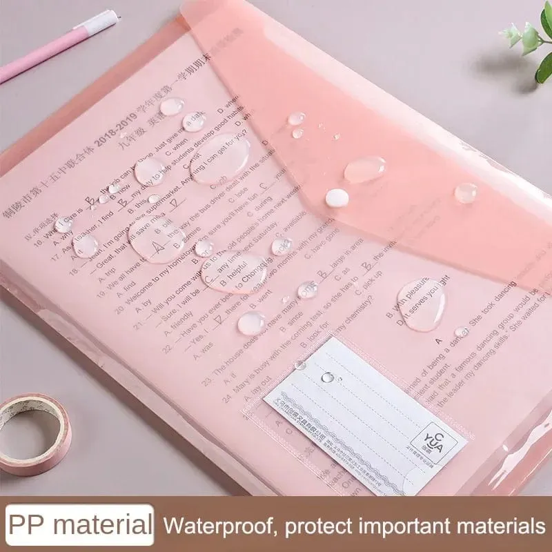 10 Stück Aktentasche Kunststoff 16C A4 Papieraufbewahrungsordner PP Transparent Portfolio Richtlinien Aktentasche mit Etikett Wasserdichte Aktentasche