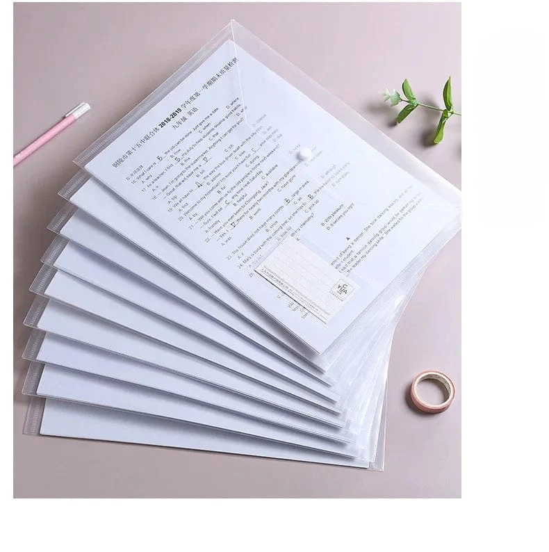 10 Stück Aktentasche Kunststoff 16C A4 Papieraufbewahrungsordner PP Transparent Portfolio Richtlinien Aktentasche mit Etikett Wasserdichte Aktentasche