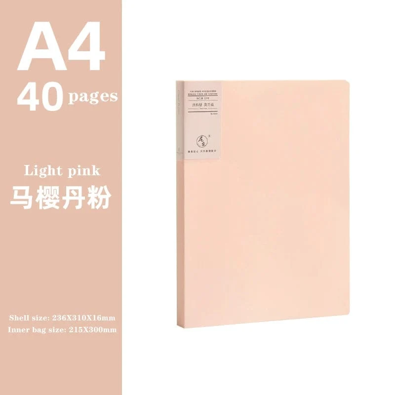 JIANWU A4 Morandi Aktentasche 100 Seiten Datenbuch Großraum-Aktenordner Portfolio Büromaterial