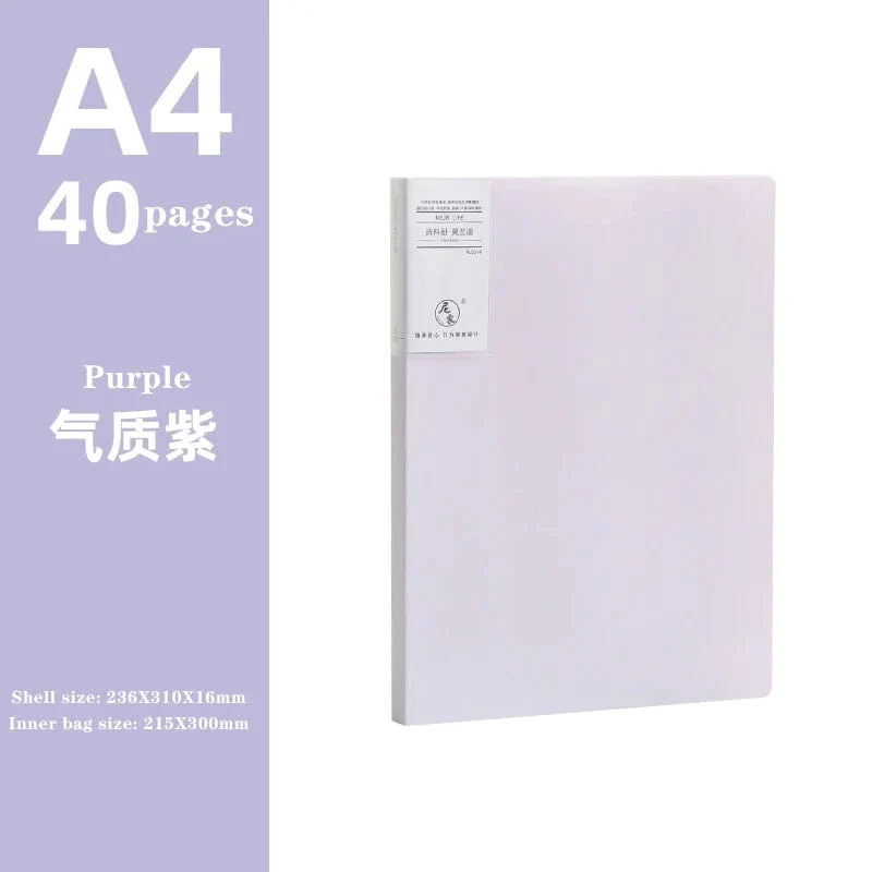 JIANWU A4 Morandi Aktentasche 100 Seiten Datenbuch Großraum-Aktenordner Portfolio Büromaterial