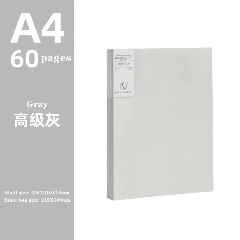 JIANWU A4 Morandi Aktentasche 100 Seiten Datenbuch Großraum-Aktenordner Portfolio Büromaterial