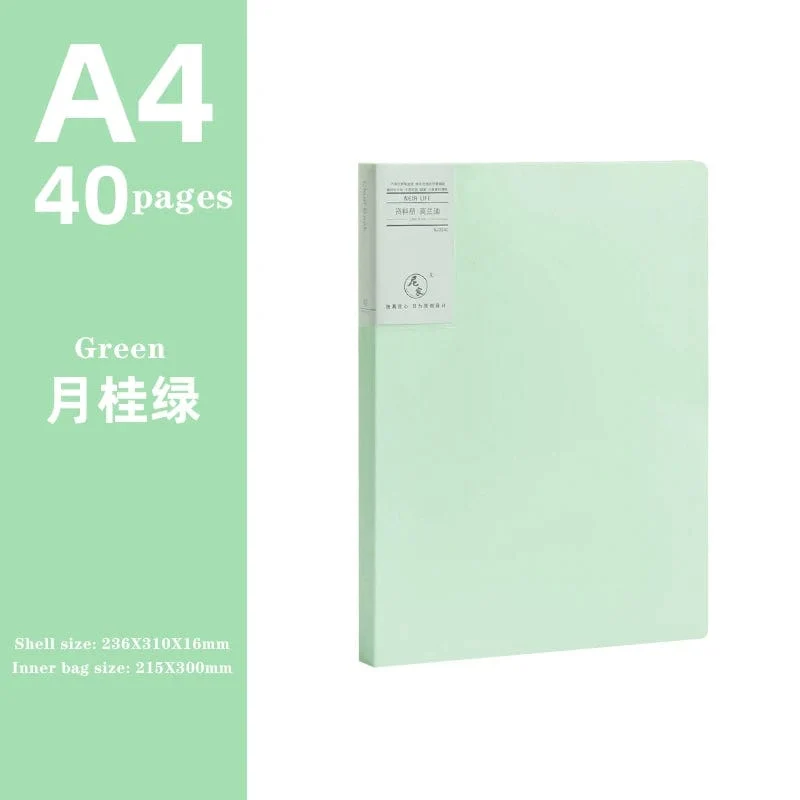 JIANWU A4 Morandi Aktentasche 100 Seiten Datenbuch Großraum-Aktenordner Portfolio Büromaterial