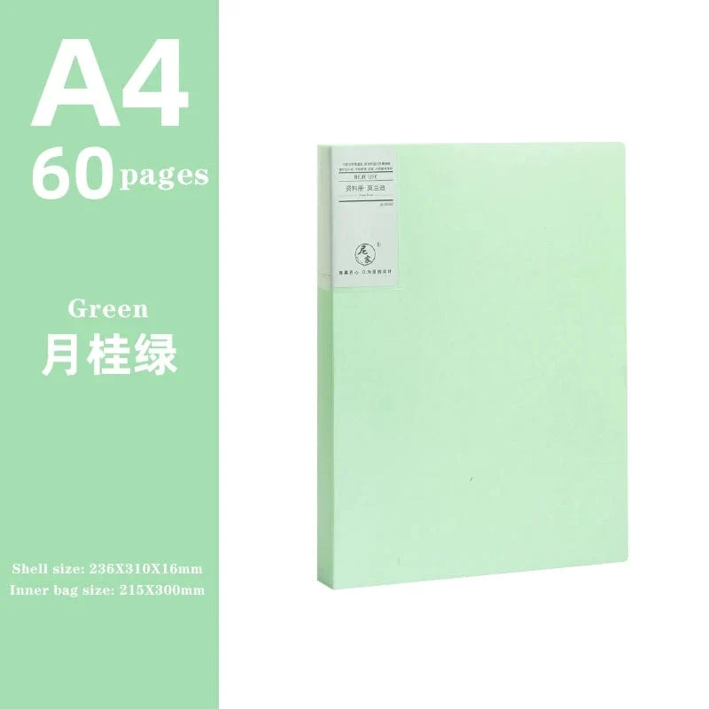 JIANWU A4 Morandi Aktentasche 100 Seiten Datenbuch Großraum-Aktenordner Portfolio Büromaterial