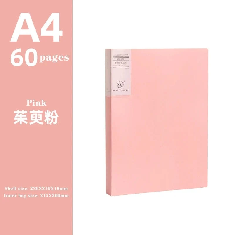 JIANWU A4 Morandi Aktentasche 100 Seiten Datenbuch Großraum-Aktenordner Portfolio Büromaterial