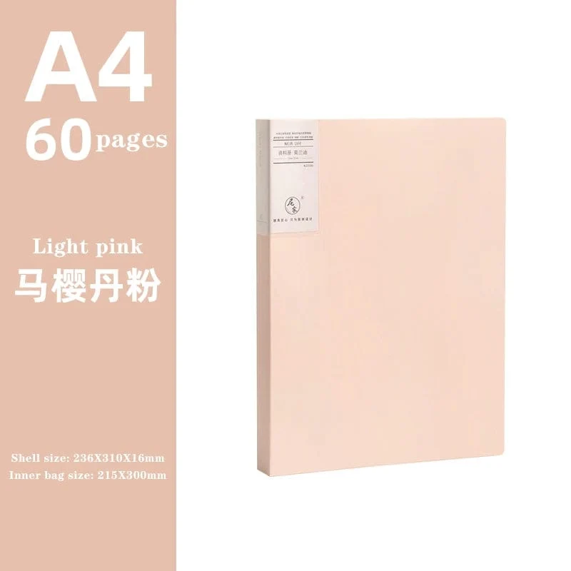 JIANWU A4 Morandi Aktentasche 100 Seiten Datenbuch Großraum-Aktenordner Portfolio Büromaterial