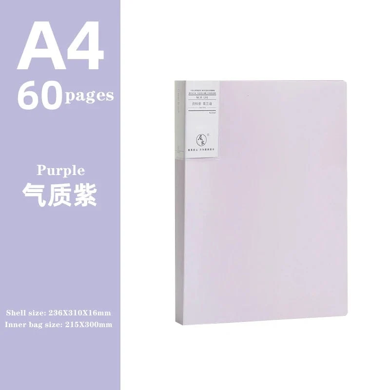 JIANWU A4 Morandi Aktentasche 100 Seiten Datenbuch Großraum-Aktenordner Portfolio Büromaterial
