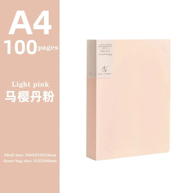 JIANWU A4 Morandi Aktentasche 100 Seiten Datenbuch Großraum-Aktenordner Portfolio Büromaterial