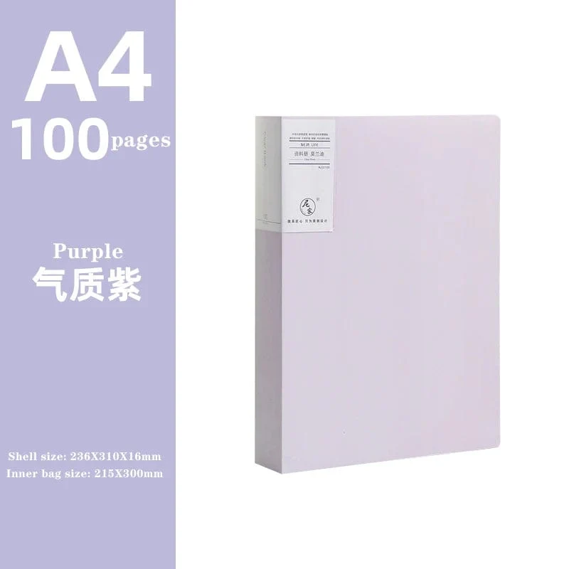 JIANWU A4 Morandi Aktentasche 100 Seiten Datenbuch Großraum-Aktenordner Portfolio Büromaterial