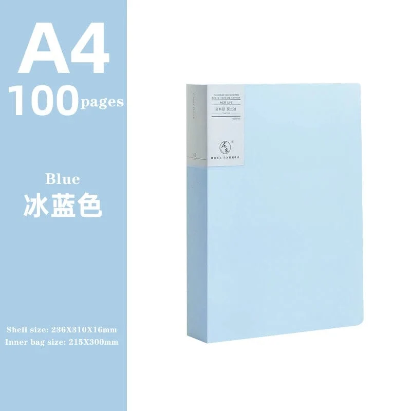 JIANWU A4 Morandi Aktentasche 100 Seiten Datenbuch Großraum-Aktenordner Portfolio Büromaterial