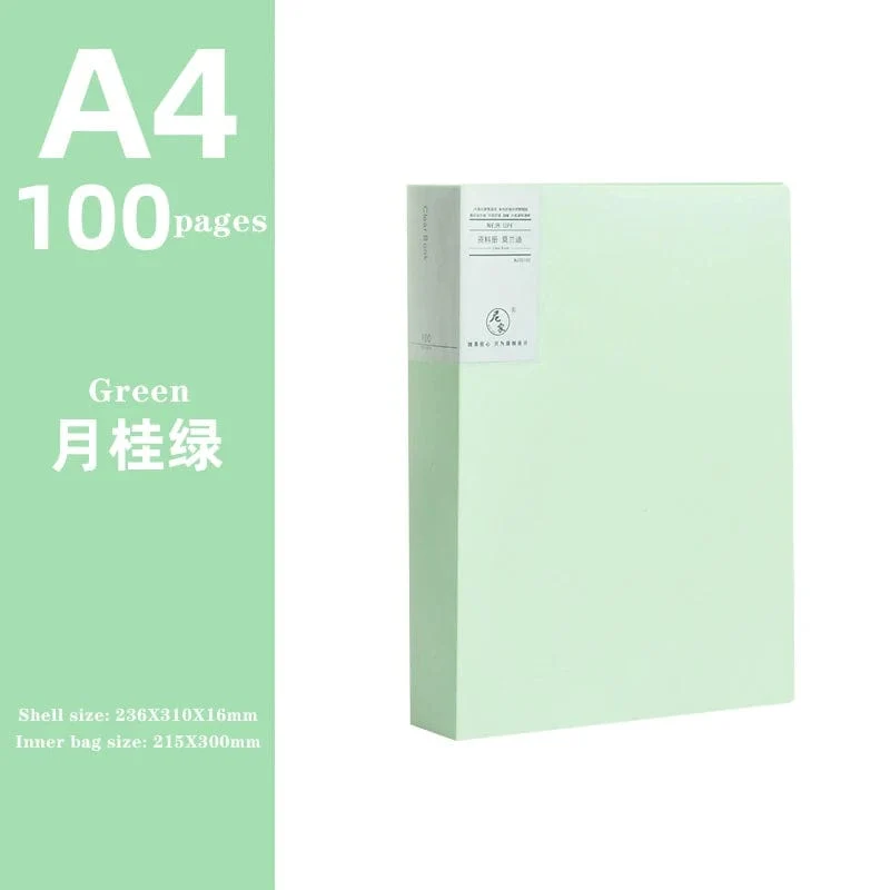 JIANWU A4 Morandi Aktentasche 100 Seiten Datenbuch Großraum-Aktenordner Portfolio Büromaterial