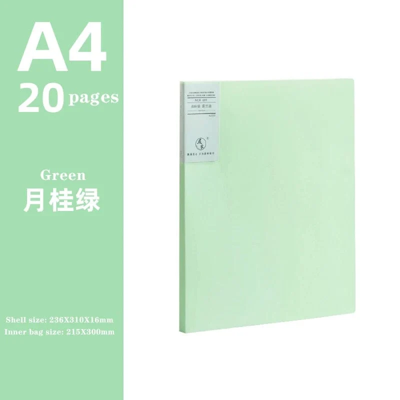 JIANWU A4 Morandi Aktentasche 100 Seiten Datenbuch Großraum-Aktenordner Portfolio Büromaterial