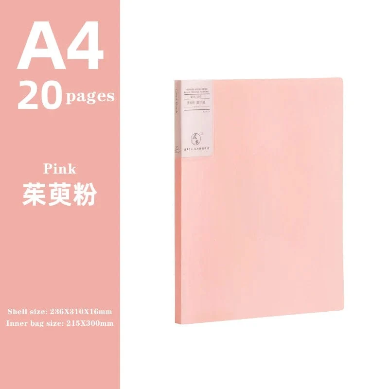JIANWU A4 Morandi Aktentasche 100 Seiten Datenbuch Großraum-Aktenordner Portfolio Büromaterial