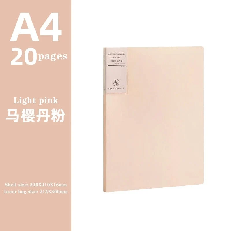 JIANWU A4 Morandi Aktentasche 100 Seiten Datenbuch Großraum-Aktenordner Portfolio Büromaterial