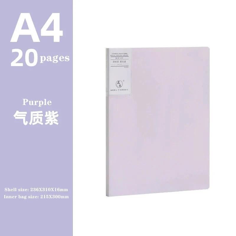 JIANWU A4 Morandi Aktentasche 100 Seiten Datenbuch Großraum-Aktenordner Portfolio Büromaterial