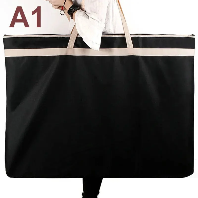 Große Aktentasche, A1, Papier-Organizer, Zeichnungen, Dokumententasche, schwarz, A1, Reißverschlusstasche, A2, Dokumentenaufbewahrung, Kunstportfolio-Tasche
