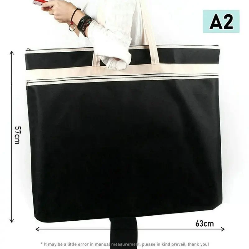 Große Aktentasche, A1, Papier-Organizer, Zeichnungen, Dokumententasche, schwarz, A1, Reißverschlusstasche, A2, Dokumentenaufbewahrung, Kunstportfolio-Tasche