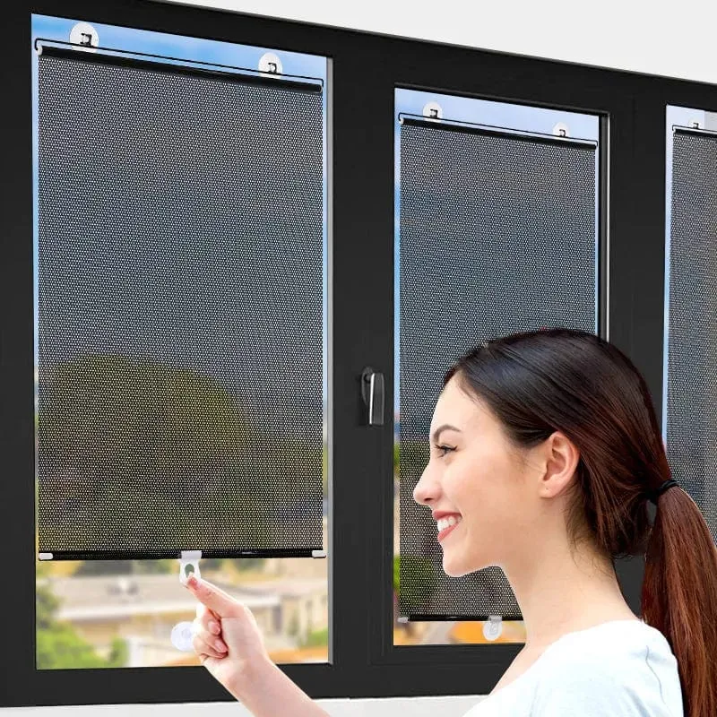 Universal-Rollos mit Saugnapf, Sonnenschutz, Verdunkelungsvorhang, Auto, Schlafzimmer, Küche, Büro, Fenster, Sonnenschutzvorhänge, nagelfrei