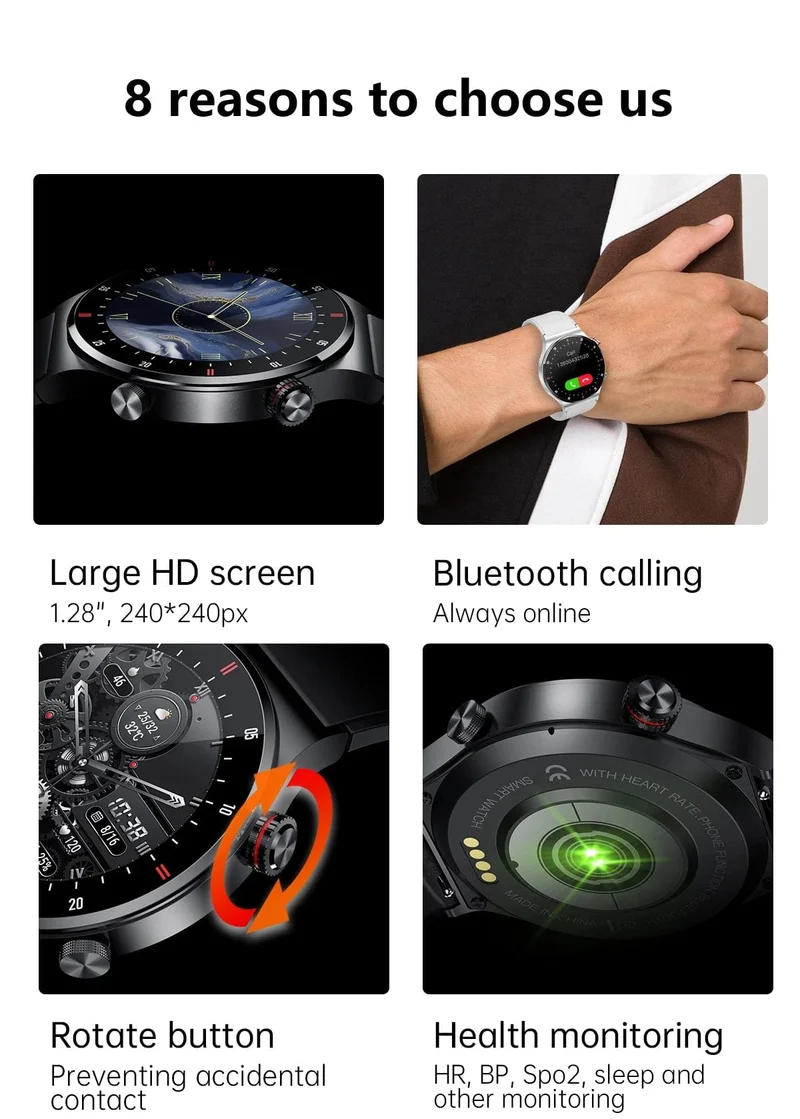 LIGE EKG + PPG Bluetooth Anruf Smart Watch Männer 2024 Sport Smart Armband NFC Wasserdicht Custom Uhren Gesicht Männer Smartwatch für Männer