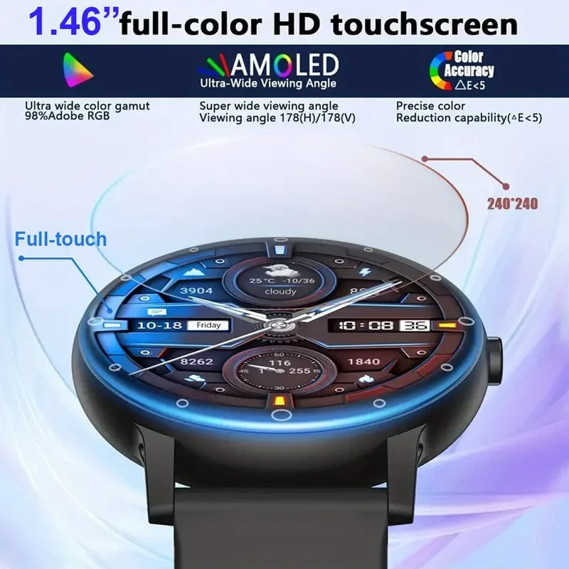 LAXASFIT Smart Watch Voller Touchscreen Sport Fitness Tracker IP68 Wasserdicht Bluetooth Smart Watch Männer Frauen Smart Watch 2024