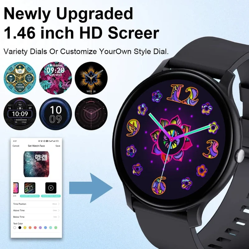 LAXASFIT Smart Watch Voller Touchscreen Sport Fitness Tracker IP68 Wasserdicht Bluetooth Smart Watch Männer Frauen Smart Watch 2024