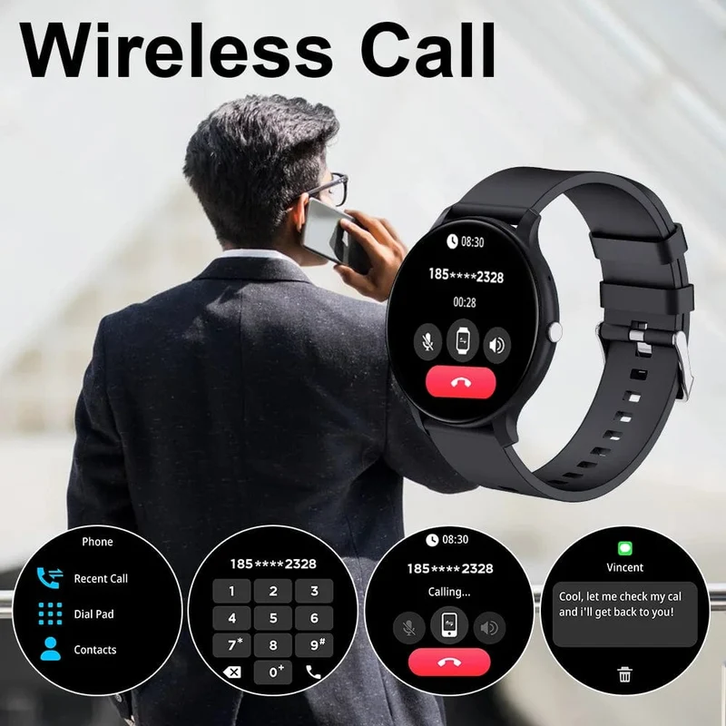 LAXASFIT Smart Watch Voller Touchscreen Sport Fitness Tracker IP68 Wasserdicht Bluetooth Smart Watch Männer Frauen Smart Watch 2024