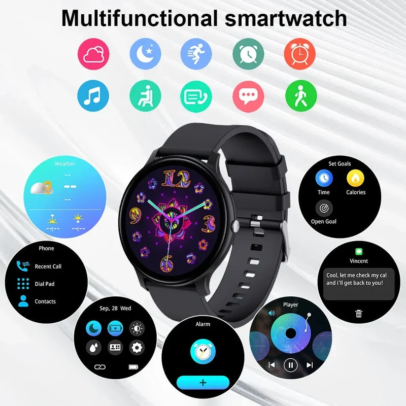 LAXASFIT Smart Watch Voller Touchscreen Sport Fitness Tracker IP68 Wasserdicht Bluetooth Smart Watch Männer Frauen Smart Watch 2024