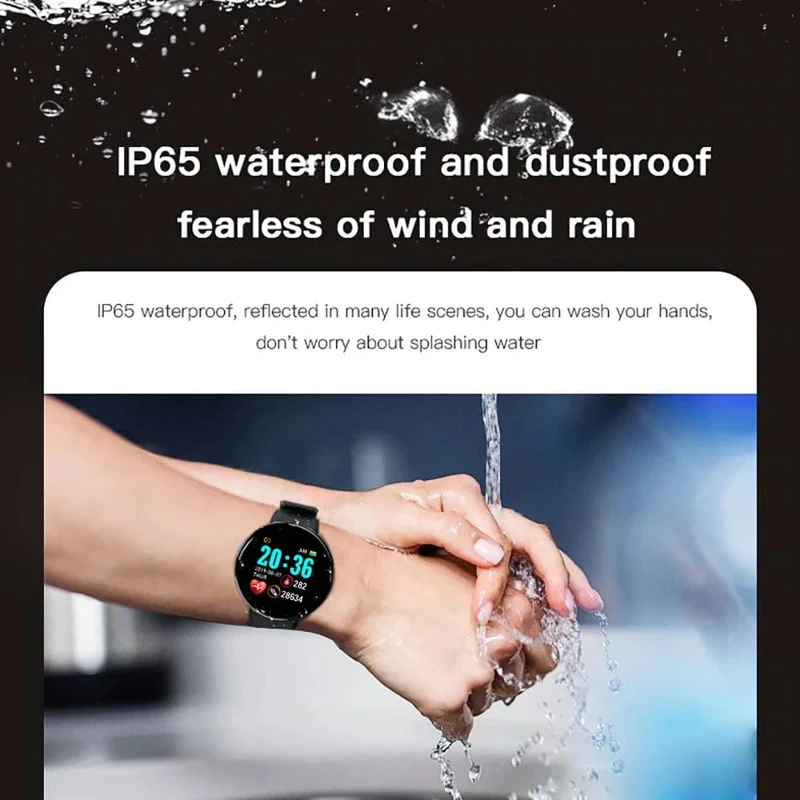 D18 Smart Watch Herren Damen Smartwatch Blutdruck Wasserdichte Digitaluhren Sport Fitness Tracker Uhr für Apple Watch Band