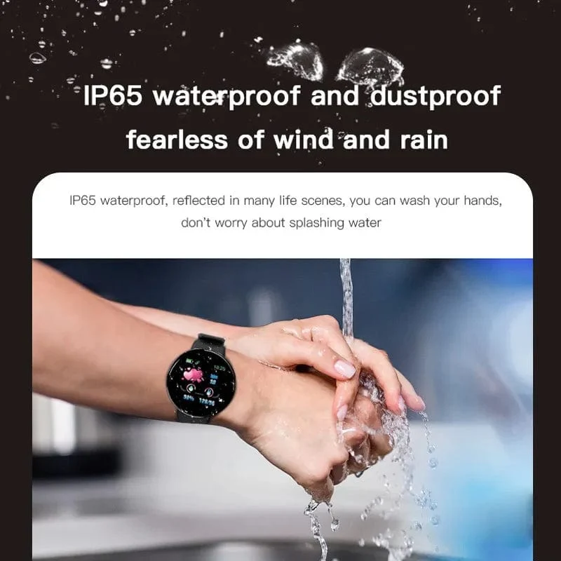 D18 Smart Watch Herren Damen Smartwatch Blutdruck Wasserdichte Digitaluhren Sport Fitness Tracker Uhr für Apple Watch Band