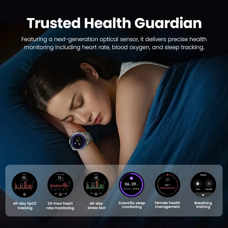 HAYLOU Solar Neo Smart Watch 1.53-Zoll-HD-Display Bluetooth-Anruf 24-Stunden-Gesundheitsüberwachung Smartwatches Herren Damen Smart Sport Watch