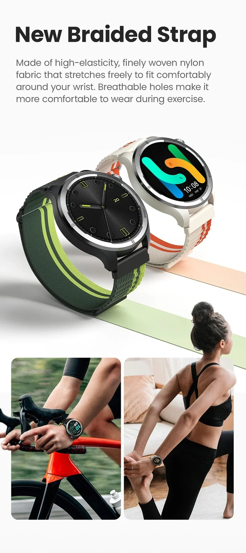 HAYLOU Solar Neo Smart Watch 1.53-Zoll-HD-Display Bluetooth-Anruf 24-Stunden-Gesundheitsüberwachung Smartwatches Herren Damen Smart Sport Watch