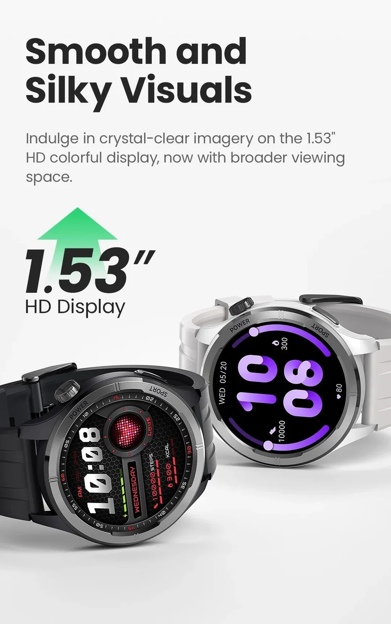 HAYLOU Solar Neo Smart Watch 1.53-Zoll-HD-Display Bluetooth-Anruf 24-Stunden-Gesundheitsüberwachung Smartwatches Herren Damen Smart Sport Watch