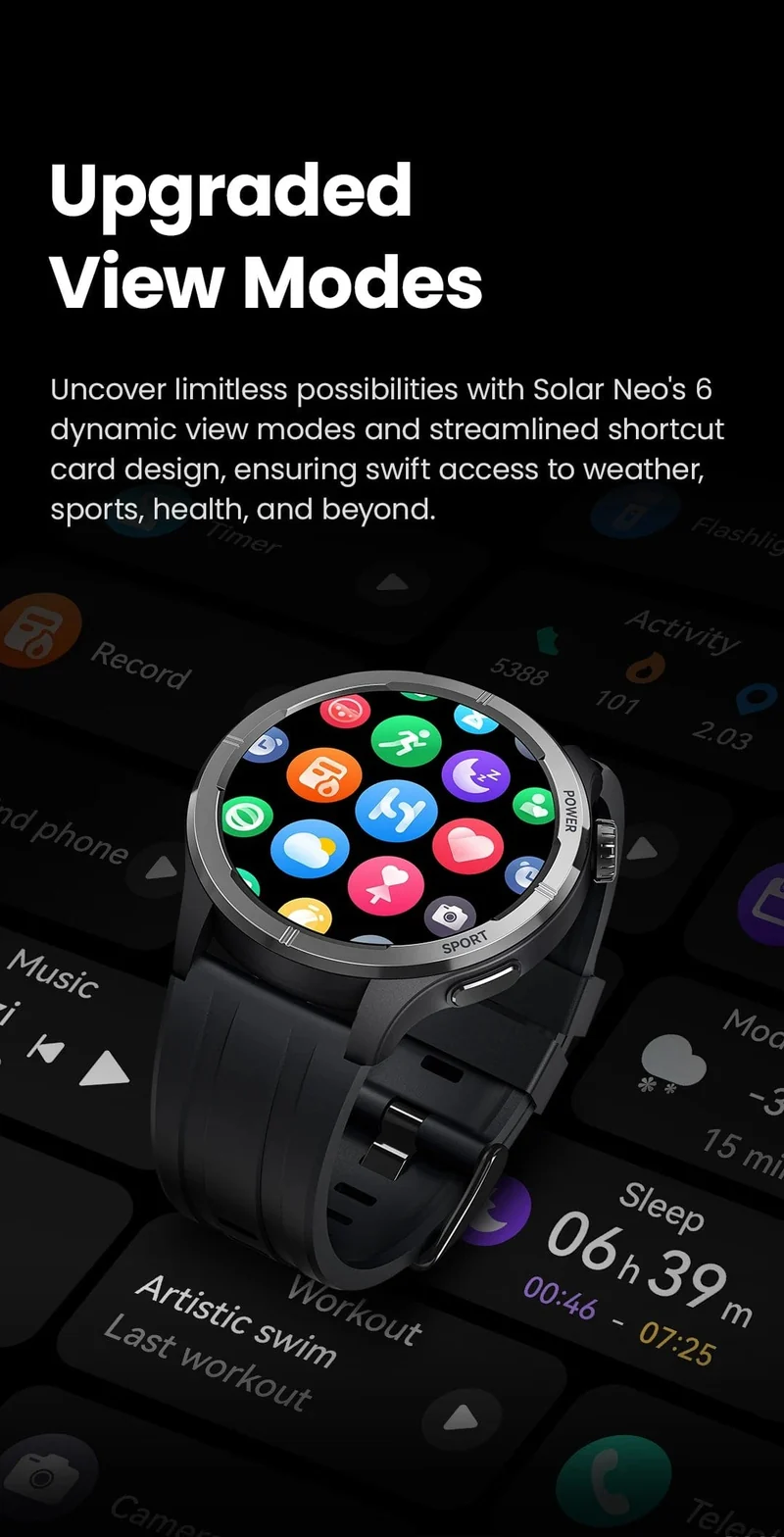 HAYLOU Solar Neo Smart Watch 1.53-Zoll-HD-Display Bluetooth-Anruf 24-Stunden-Gesundheitsüberwachung Smartwatches Herren Damen Smart Sport Watch