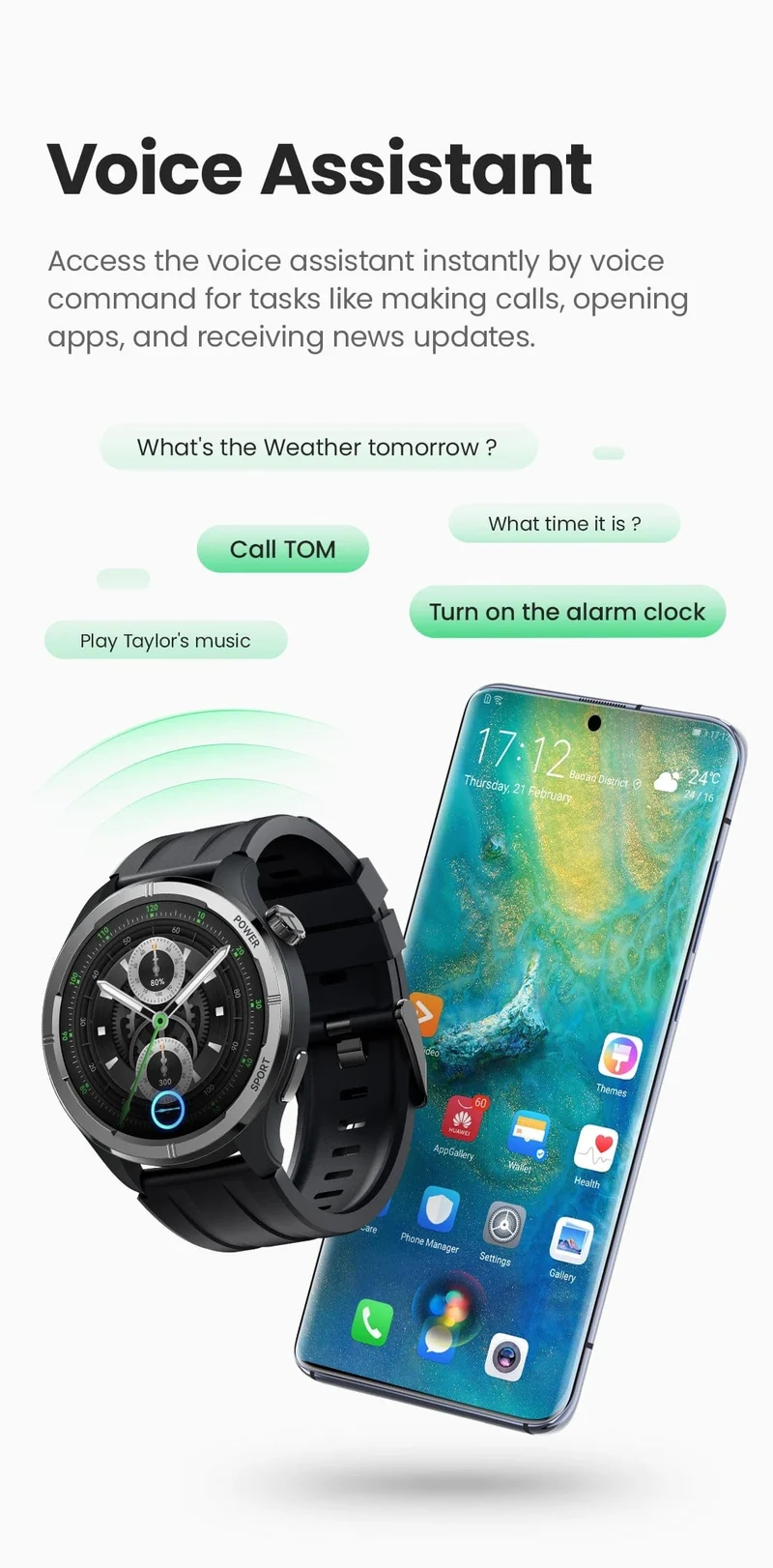 HAYLOU Solar Neo Smart Watch 1.53-Zoll-HD-Display Bluetooth-Anruf 24-Stunden-Gesundheitsüberwachung Smartwatches Herren Damen Smart Sport Watch