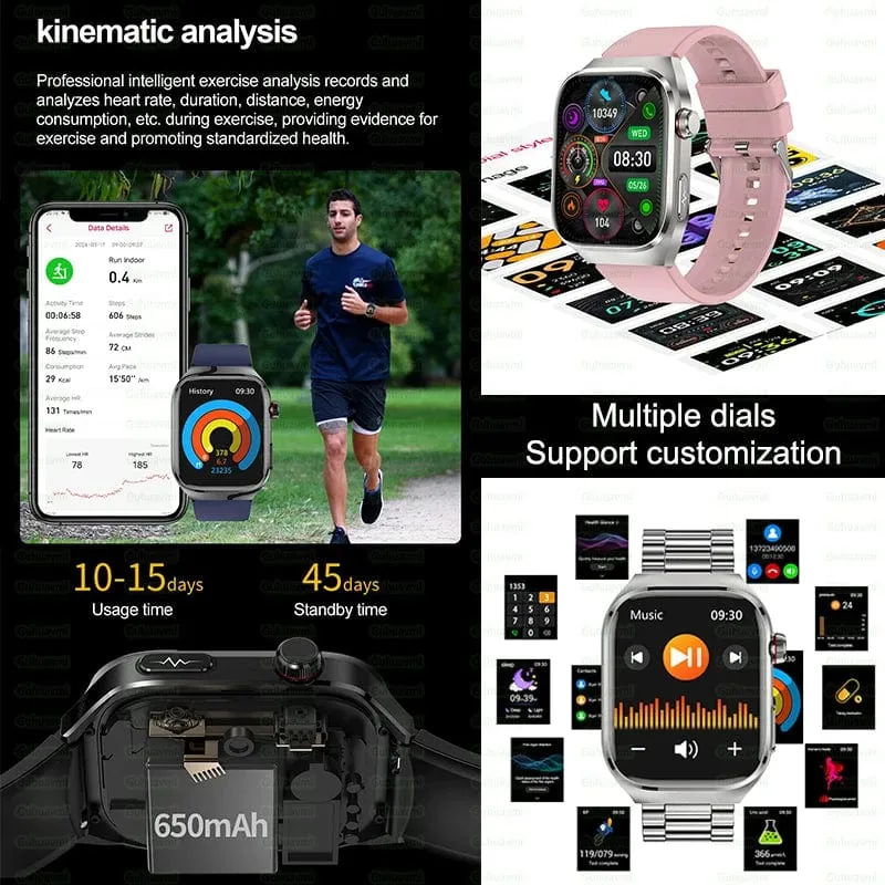 2024 Neue Harnsäure-Blutfett-Smartwatch, EKG, Blutzucker, Herzfrequenz, Blutdruck, Gesundheitsüberwachung, Smart Watch für HUAWEI IOS