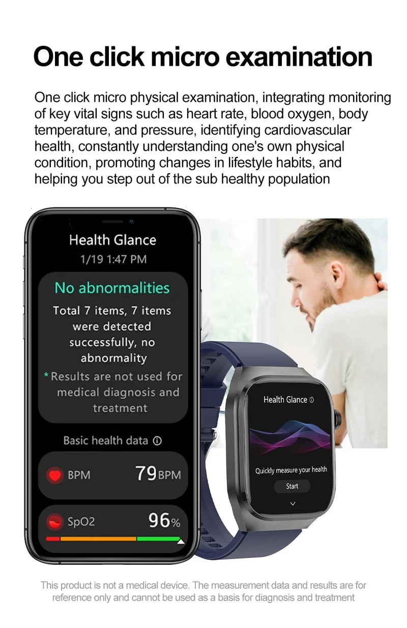 2024 Neue Harnsäure-Blutfett-Smartwatch, EKG, Blutzucker, Herzfrequenz, Blutdruck, Gesundheitsüberwachung, Smart Watch für HUAWEI IOS