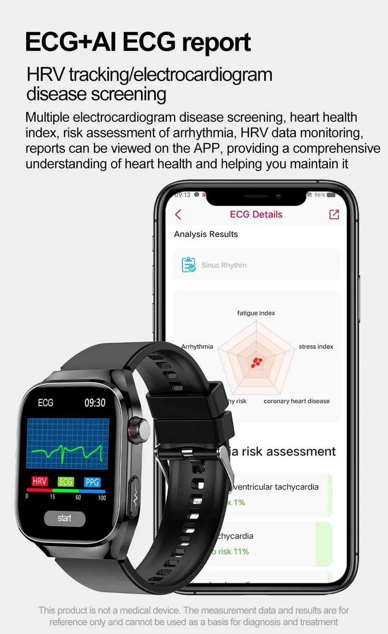 2024 Neue Harnsäure-Blutfett-Smartwatch, EKG, Blutzucker, Herzfrequenz, Blutdruck, Gesundheitsüberwachung, Smart Watch für HUAWEI IOS
