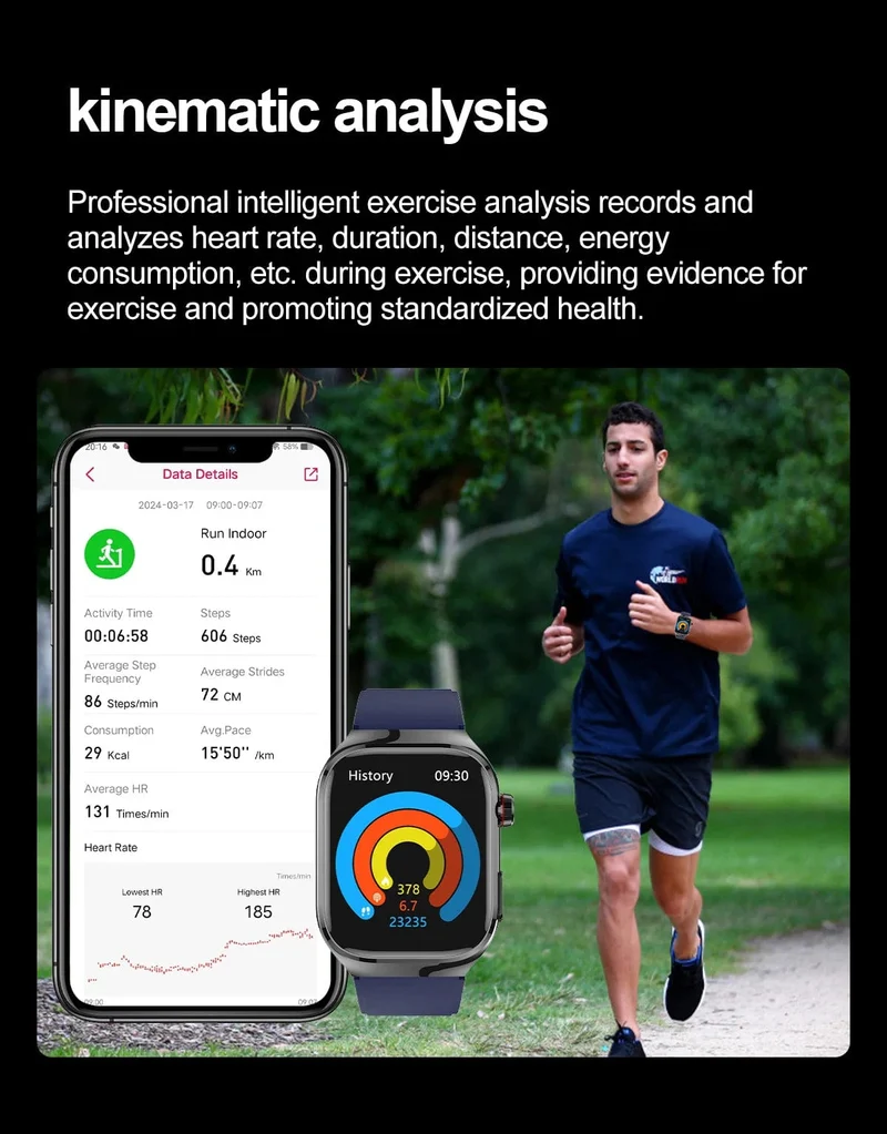 2024 Neue Harnsäure-Blutfett-Smartwatch, EKG, Blutzucker, Herzfrequenz, Blutdruck, Gesundheitsüberwachung, Smart Watch für HUAWEI IOS