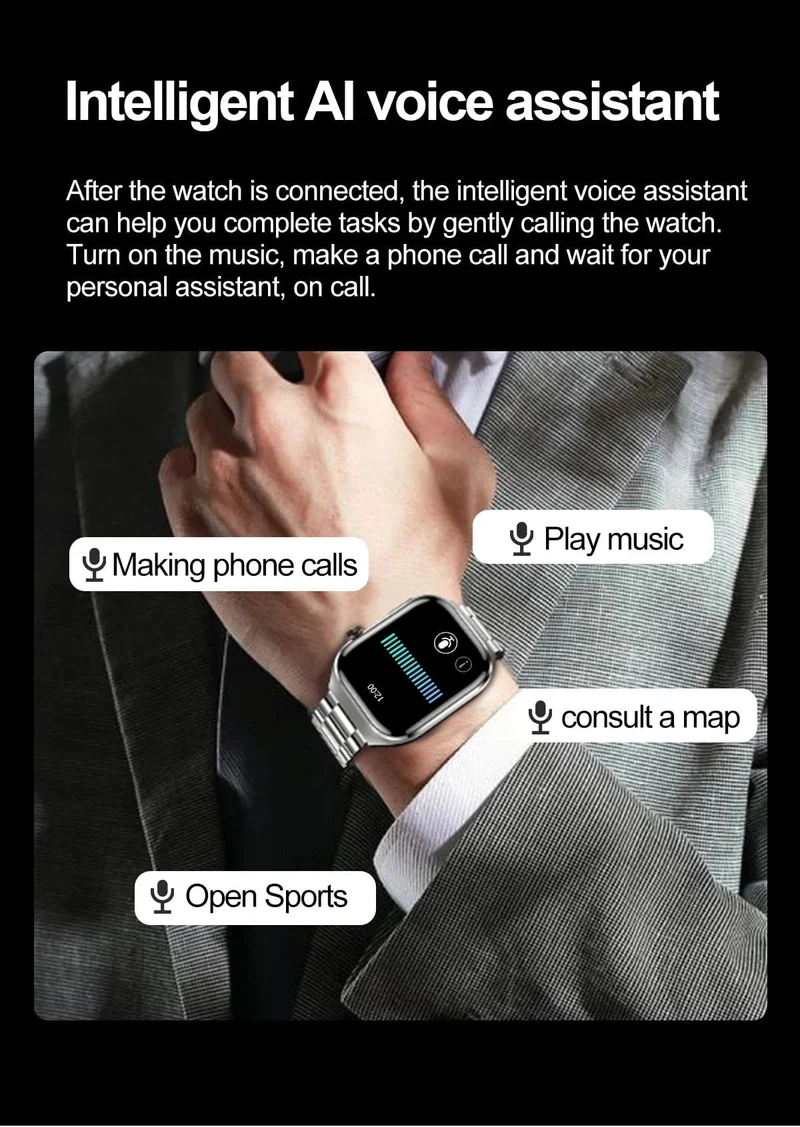 2024 Neue Harnsäure-Blutfett-Smartwatch, EKG, Blutzucker, Herzfrequenz, Blutdruck, Gesundheitsüberwachung, Smart Watch für HUAWEI IOS