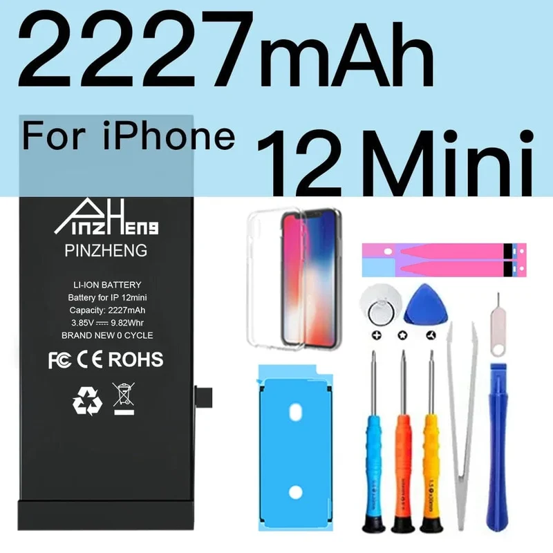 PINZHENG-Akku für iPhone X XR XS 11 12 13 Mini Max Pro Promax, echte Ersatzbatterie mit hoher Kapazität, Garantie ein Jahr