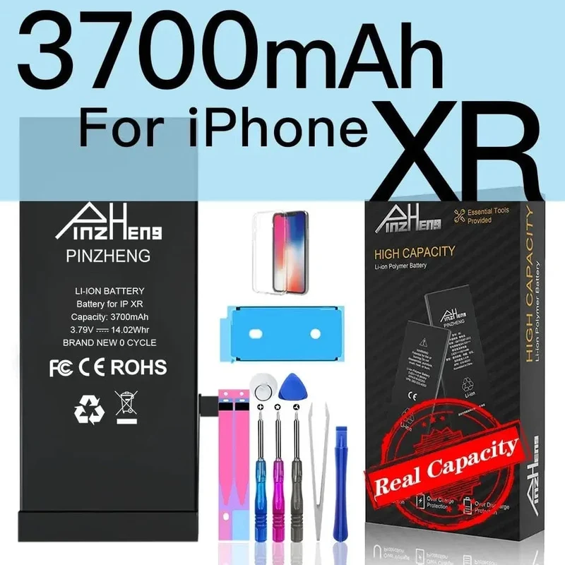 PINZHENG-Akku für iPhone X XR XS 11 12 13 Mini Max Pro Promax, echte Ersatzbatterie mit hoher Kapazität, Garantie ein Jahr